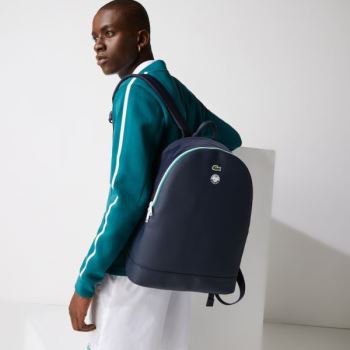 Lacoste Roland Garros Nylon Backpack Pánské - Batoh Tmavě Blankyt / Zelene | CZ-6JrFJD